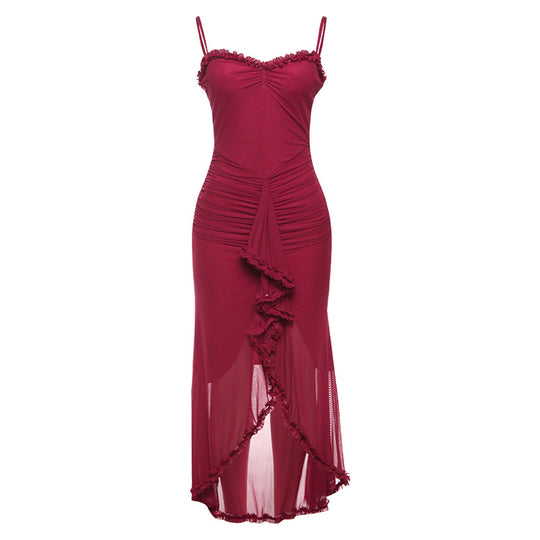 Damen Elegantes Wickelkleid mit Rüschendetails und figurbetontem Schnitt R&B
