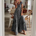 Damen Maxikleid Chiffon V-Ausschnitt