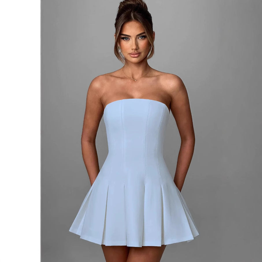 Damen Strapless Mini-Kleid mit elegantem Rock-Design R&B
