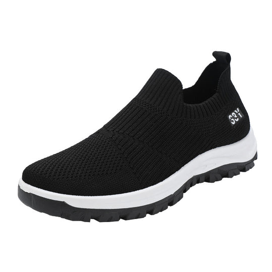 Damen Bequeme Slip-On Sneakers mit elastischem Strickoberteil und rutschfester Sohle R&B