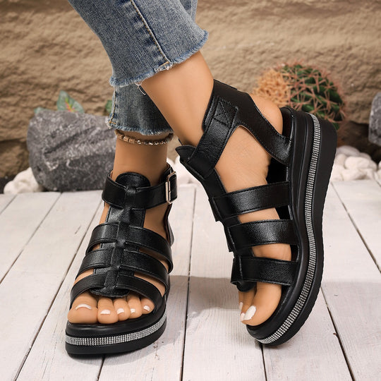 Damen Komfortable Riemchen-Sandalen mit trendigem Blockabsatz R&B