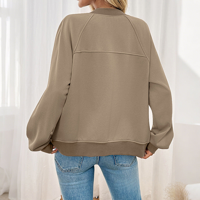 Damen Sweatjacke mit lässigem Schnitt und praktischen Taschen R&B
