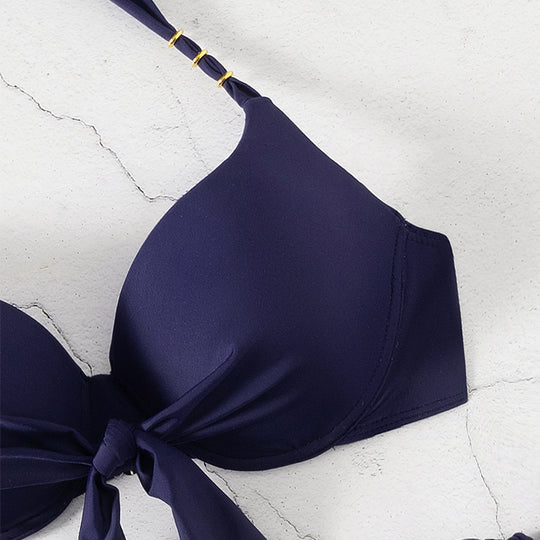 Damen Bikini-Set mit modischen Bindebändern und floralem Design R&B