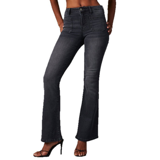 Damen Hochtaillierte Bootcut Jeans mit elegantem Schnitt und hochwertiger Denim-Qualität R&B