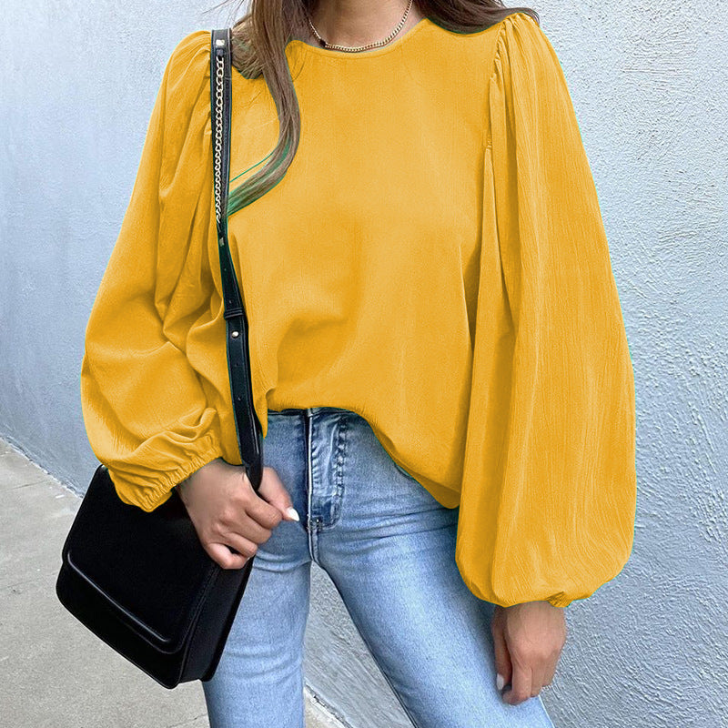 Damen Elegante Bluse mit Puffärmeln R&B