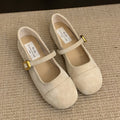 Damen Ballerinas mit modischem Riemchen und goldener Schnalle R&B