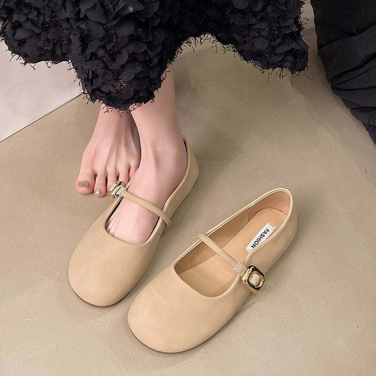 Damen Ballerinas mit dekorativem Riemchen und eleganter Schnalle R&B