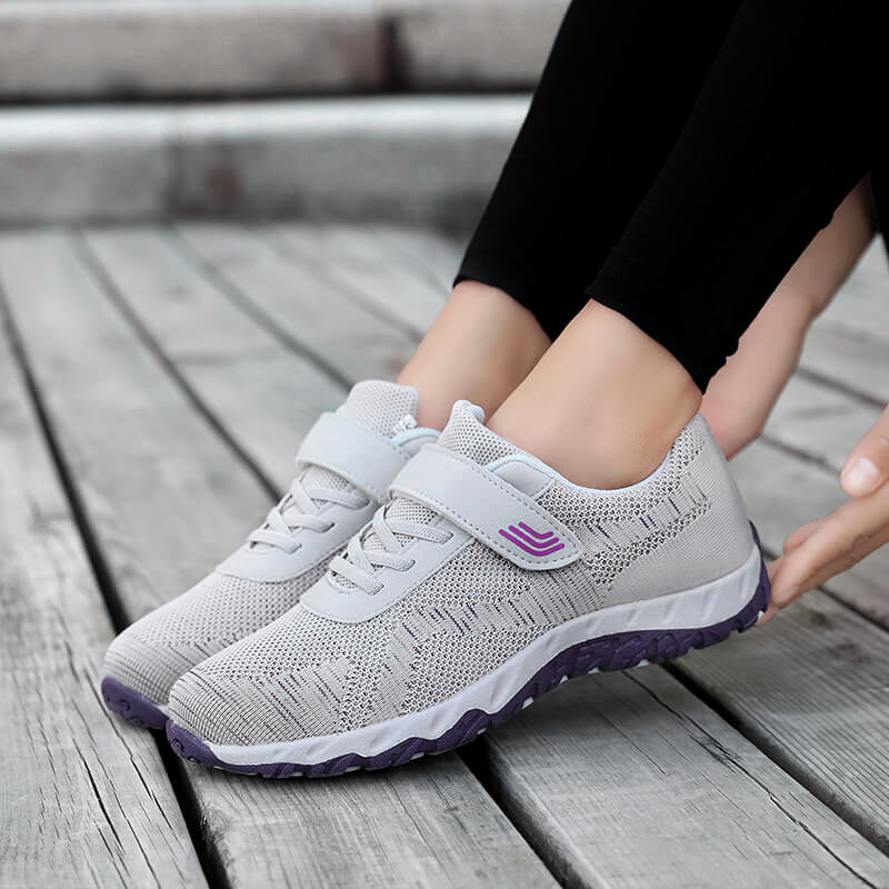 Damen Sportliche Sneakers mit Klettverschluss und atmungsaktivem Mesh-Obermaterial