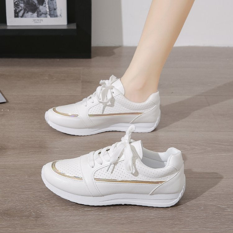 Damen modische und atmungsaktive Sport-Sneaker mit perforiertem Obermaterial und reflektierenden Akzenten R&B