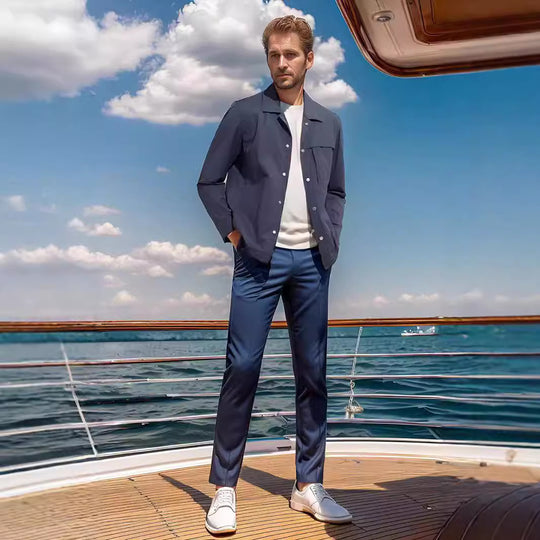 Herren leichte Utility-Jacke mit praktischen Taschen und modernem Design R&B