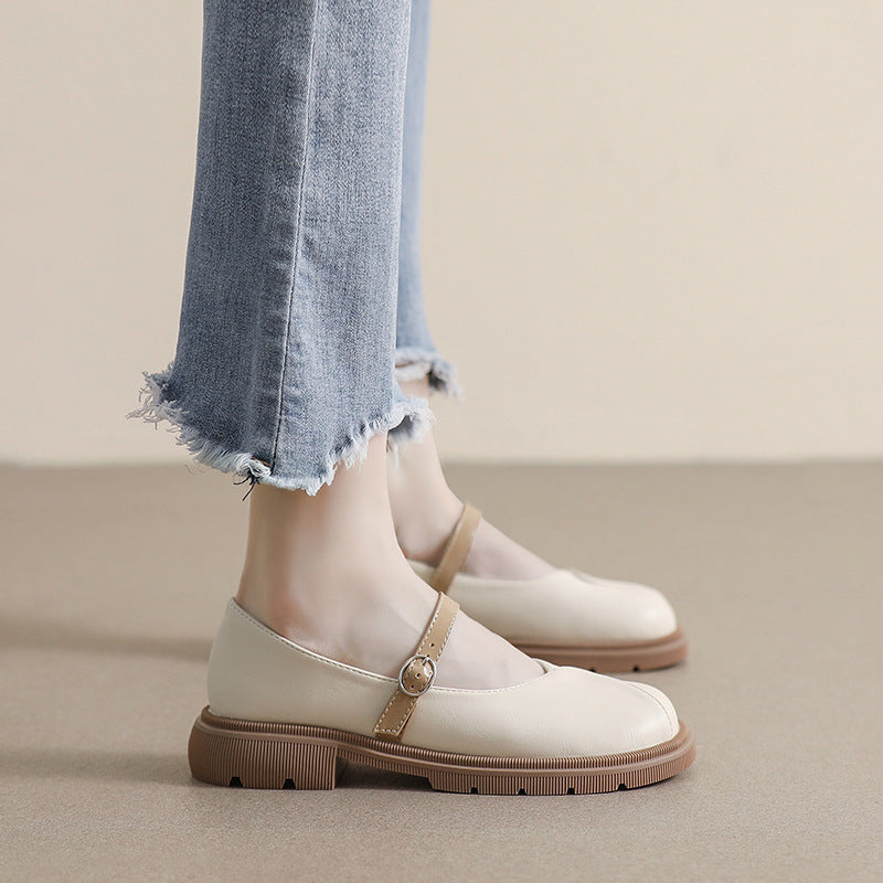 Damen Mary-Jane Ballerinas mit praktischem Riemen und stabiler Sohle