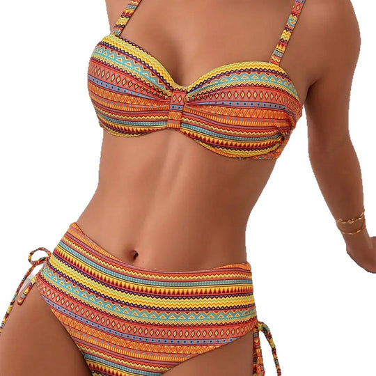 Damen Hochgeschnittener Bikini mit eleganten Seitenschnürungen R&B