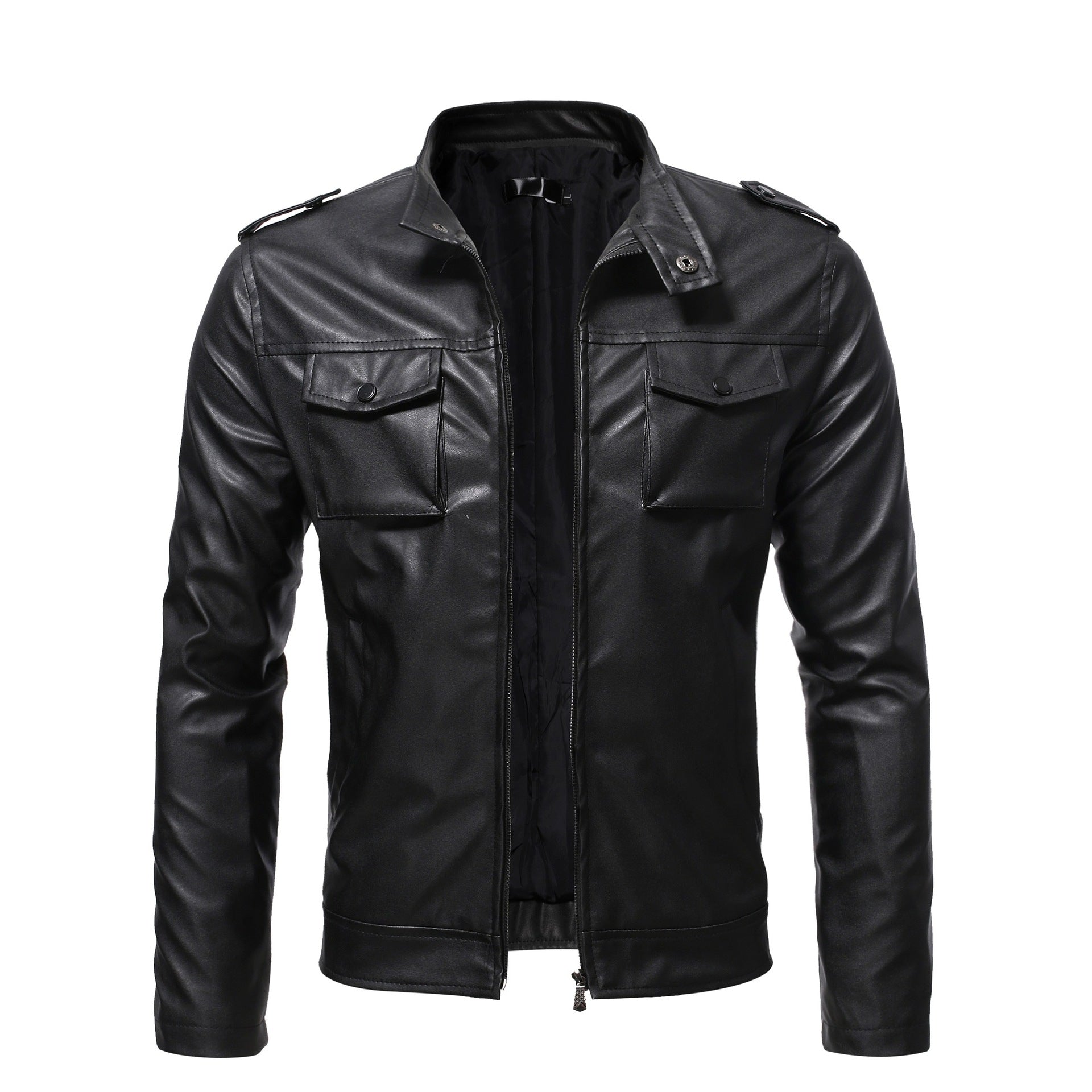Herren Bikerjacke mit Schulterklappen