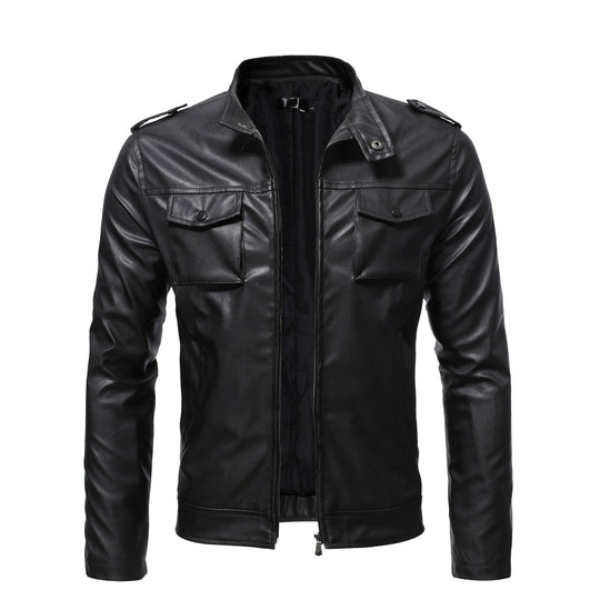 Herren Bikerjacke mit Schulterklappen