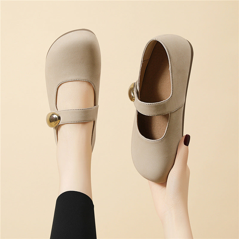 Damen elegante Ballerinas mit modischem Riemchen und zeitloser Schnalle R&B