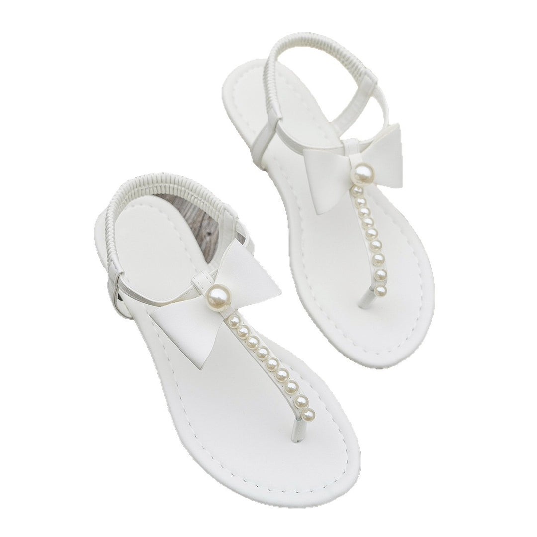 Damen modische Sandaletten mit floralem Spitzen-Design und Perlenakzenten R&B