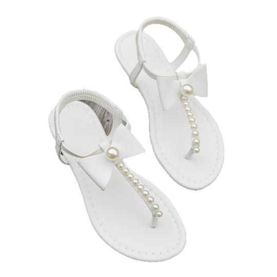 Damen modische Sandaletten mit floralem Spitzen-Design und Perlenakzenten R&B