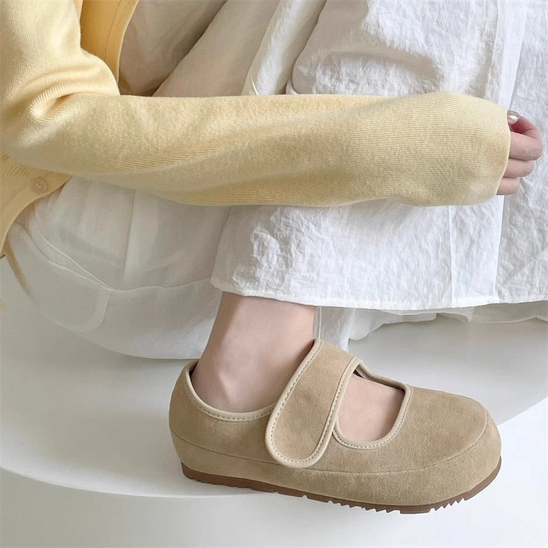 Damen bequeme Slipper mit praktischem Klettverschluss und weicher Sohle R&B
