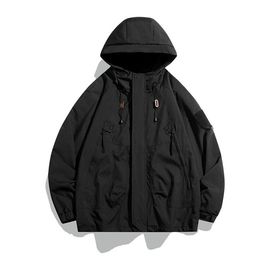Damen lässige Outdoor-Jacke mit verstellbarem Kapuzensystem und funktionalen Taschen R&B