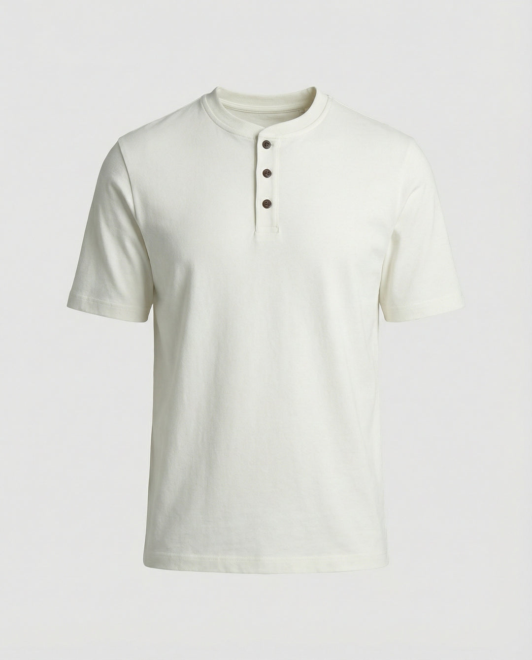 Lässiges Herren Henley T-Shirt aus Roma-Stoff Loose Fit Kurzarm Shirt