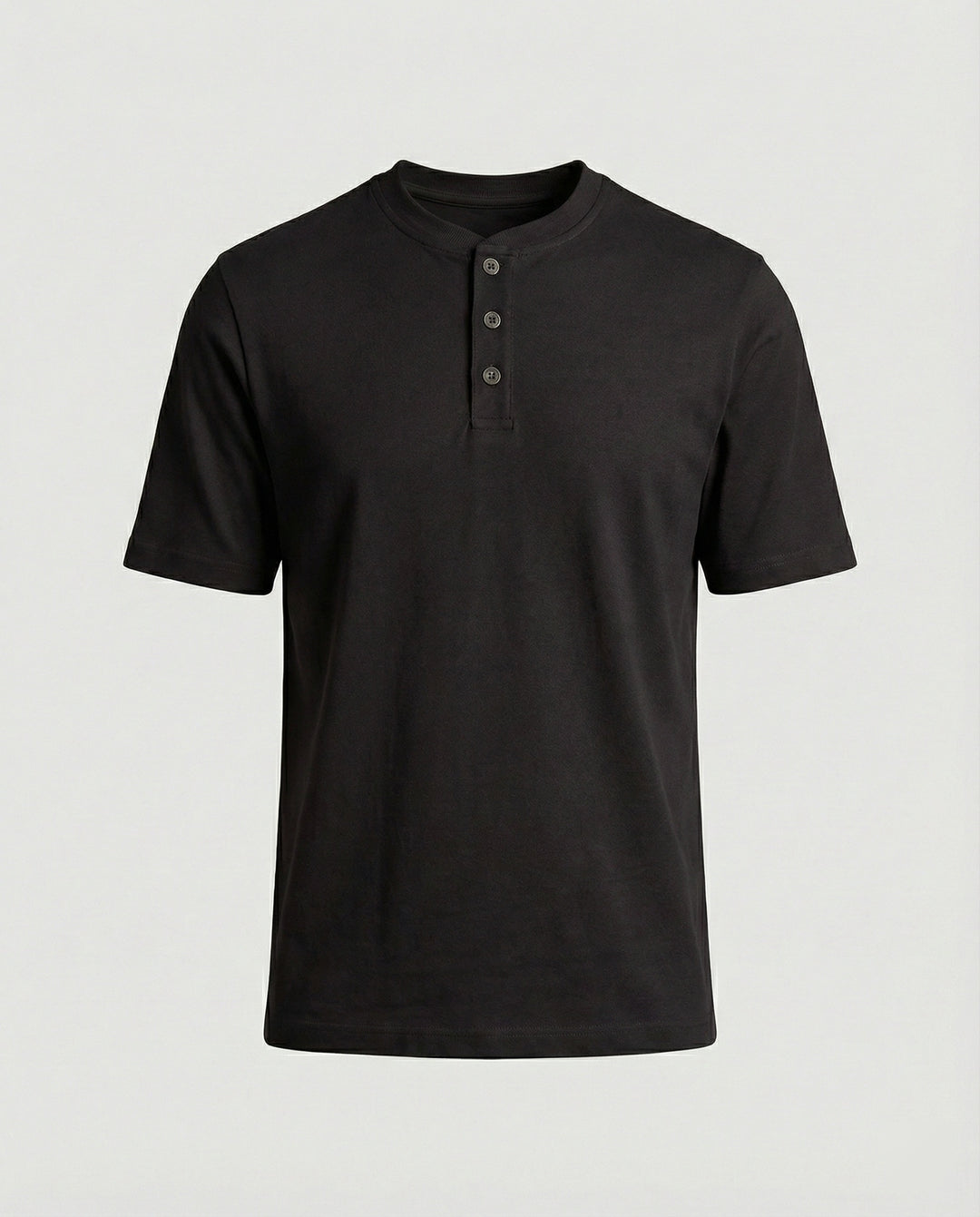 Lässiges Herren Henley T-Shirt aus Roma-Stoff Loose Fit Kurzarm Shirt