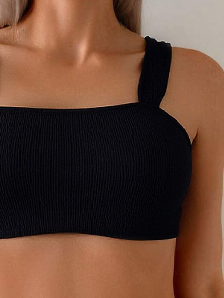 Damen Bandeau-Bikini mit breiten Trägern