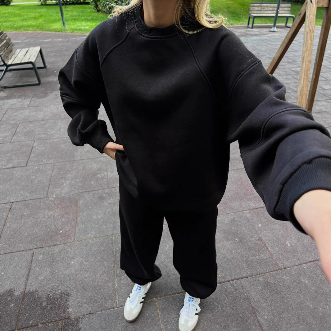 Damen lässiges Sweatshirt undweite Jogginghose Set R&B