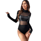 Damen Body mit Transparenten Einsätzen und Langarm R&B