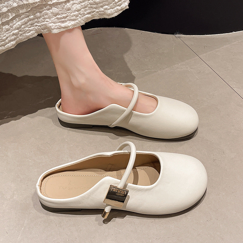 Damen Ballerinas mit modischem Riemchen und gepolsterter Innensohle