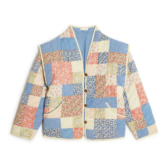 Damen Patchwork-Quilted Jacke R&B