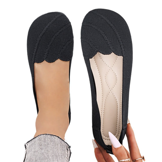 Damen bequeme Ballerinas mit elegantem Ziersaum R&B