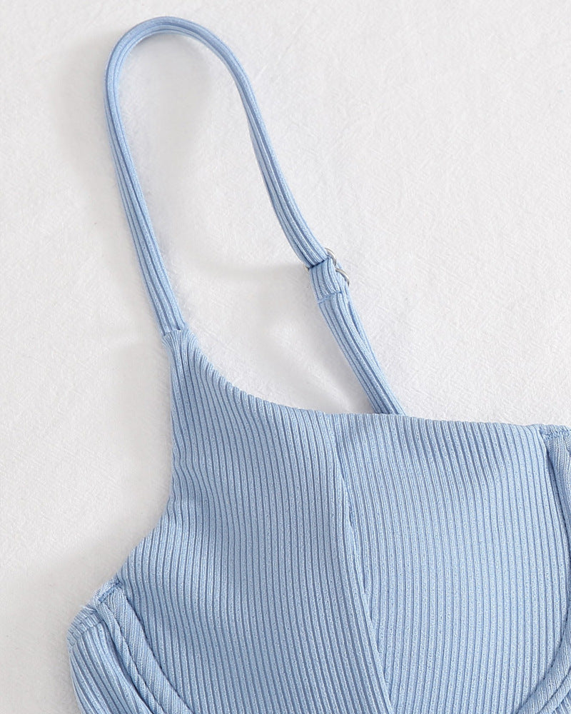 Damen Push-Up-Bikini mit elegantem Rippendesign