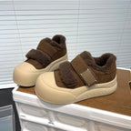 Damen komfortable Sneakers mit kuscheligem Innenfutter und verstellbarem Klettverschluss R&B