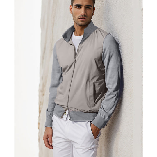 Herren lässige Sommerjacke im minimalistischen Design mit praktischen Reißverschlusstaschen R&B