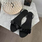 Damen Zehentrenner-Sandalen mit süßem Schleifendetail und komfortablem Fußbett R&B