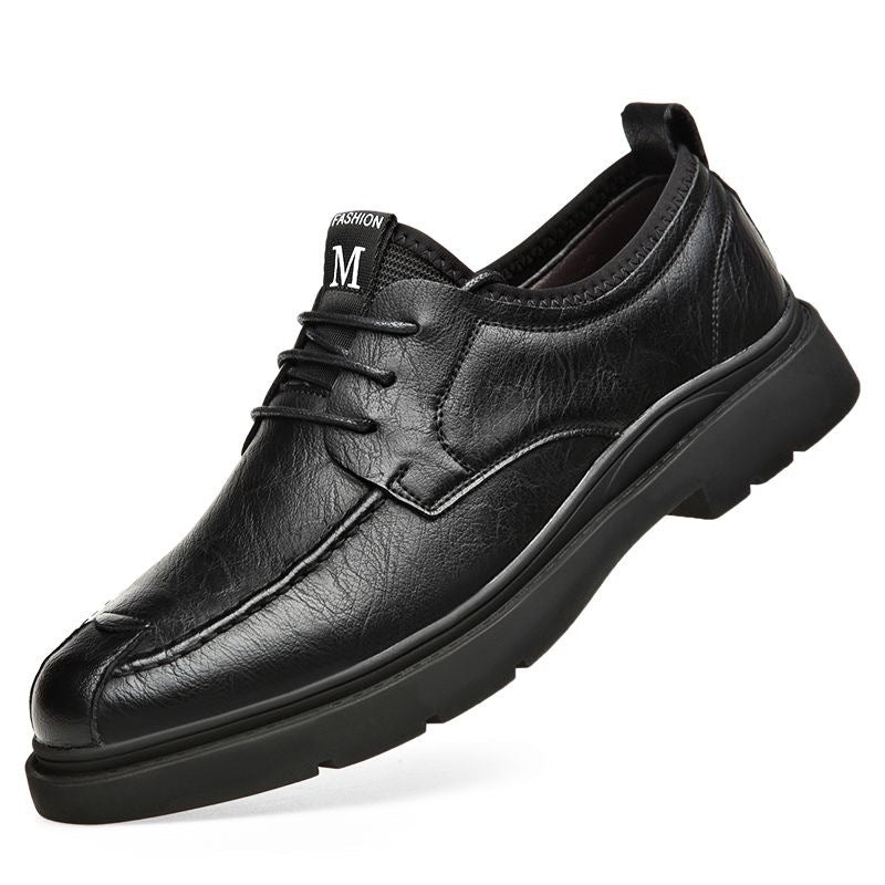 Herren Bequeme Leder Schnürschuhe mit rutschfester Sohle R&B