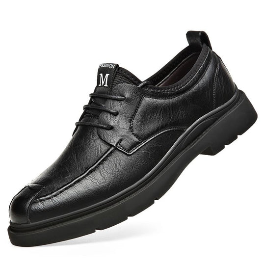 Herren Bequeme Leder Schnürschuhe mit rutschfester Sohle R&B