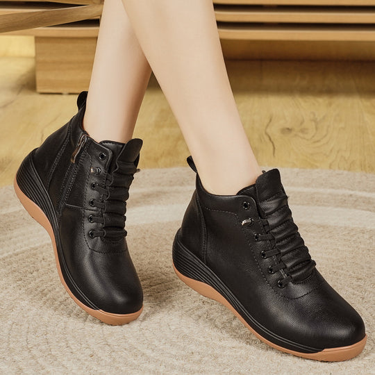 Damen Komfortable High-Top Sneakers mit elastischer Schnürung und dämpfender Sohle R&B