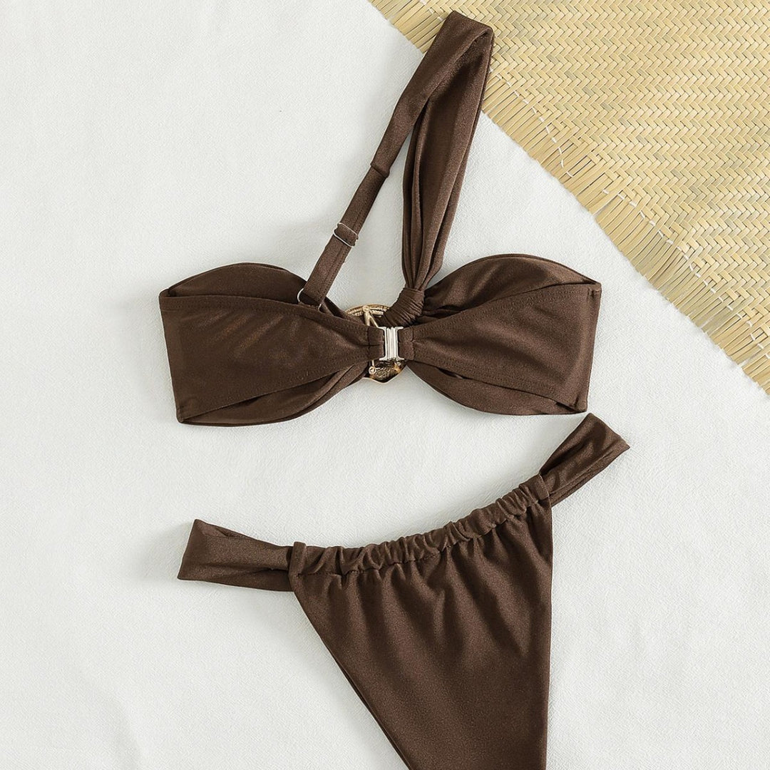 Damen Bandeau-Bikini mit schickem Schmuckdetail R&B