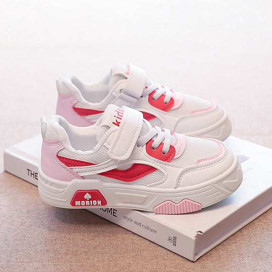 Damen Sportliche Kindersneaker mit praktischen Klettverschluss und atmungsaktiver Mesh-Oberfläche R&B