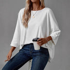 Damen Oversized Oberteil mit lässigem Schnitt und überschnittenen Ärmeln R&B