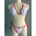 Damen Triangel-Bikini mit verspieltem Hummerdesign und verstellbaren Bändern R&B