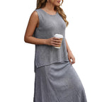 Damen lässiges Tragekleid aus leichtem Strickmaterial R&B