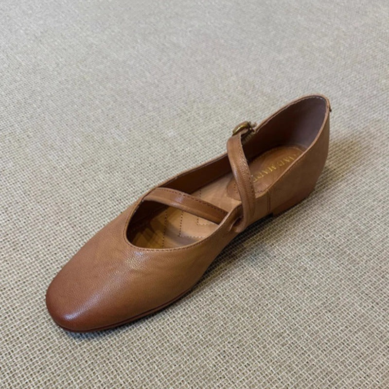 Damen Ballerina-Schuhe mit verstellbarem Riemchen und bequemem Fußbett R&B
