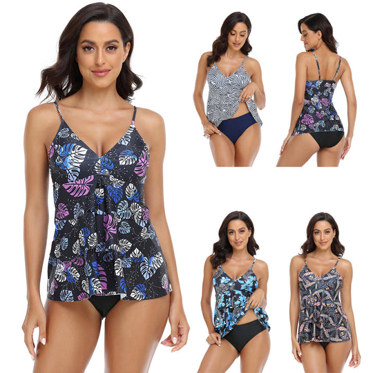 Damen Tankini mit modischem Rüschendesign und verstellbaren Trägern R&B