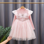 Mädchen Festkleid mit Rüschenärmel und Glitzerdetails R&B