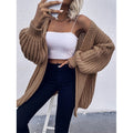 Damen Grobstrick Cardigan mit weit geschnittenen Ärmeln und lässigem Look