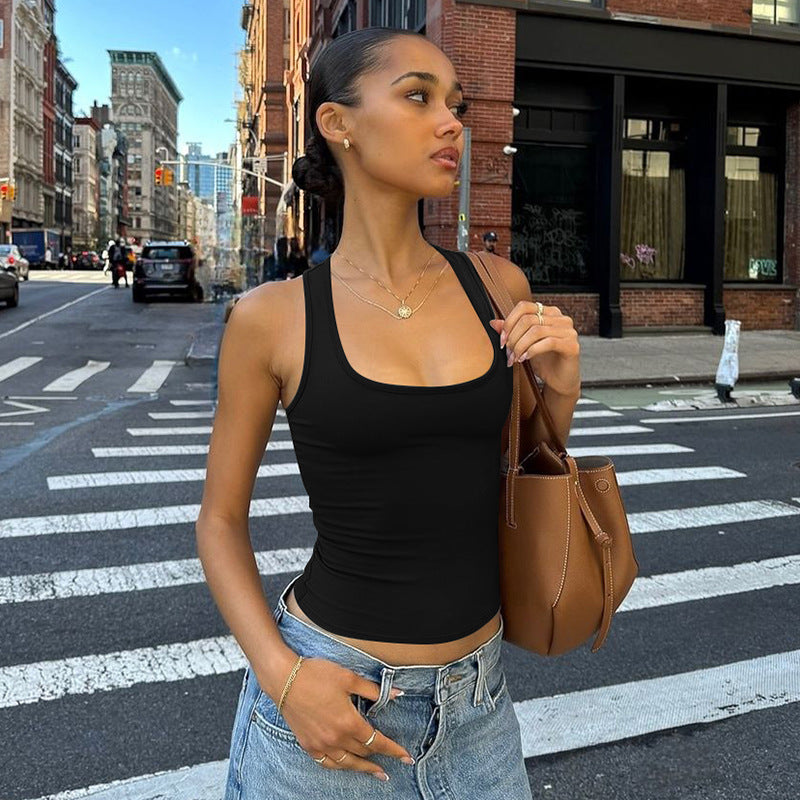 Damen Sportliches Tanktop mit breiten Trägern R&B