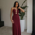Damen Elegantes Maxikleid mit einzigartigem Schlüsselloch-Ausschnitt und figurschmeichelndem Schnitt R&B