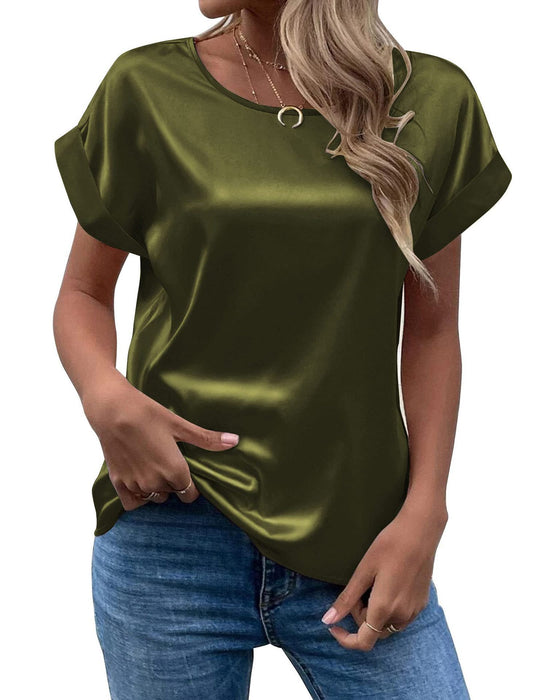 Damen Satin Bluse R&B